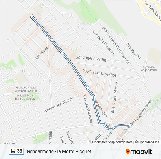 33 Bus Line Map