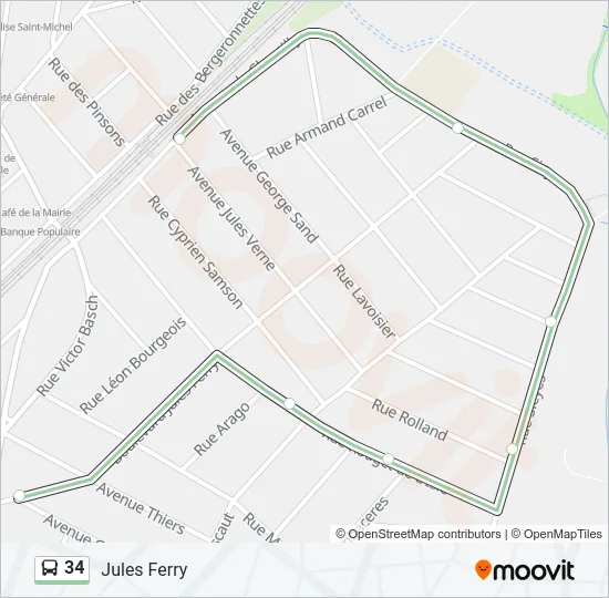 34 Bus Line Map