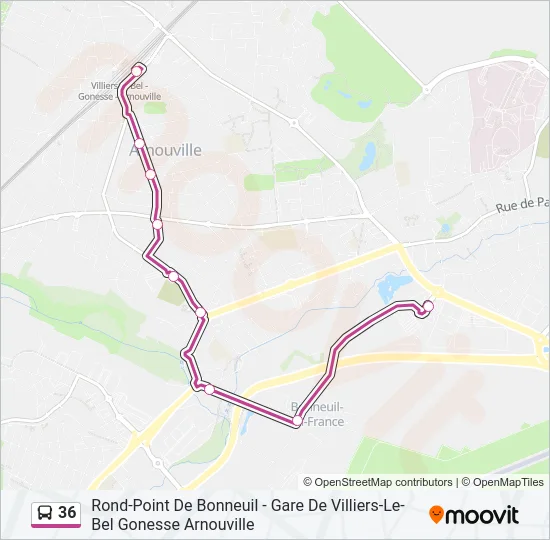 36 Bus Line Map