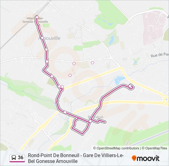 Mapa de 36 de autobús