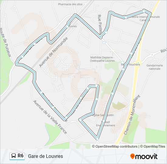 R6 Bus Line Map