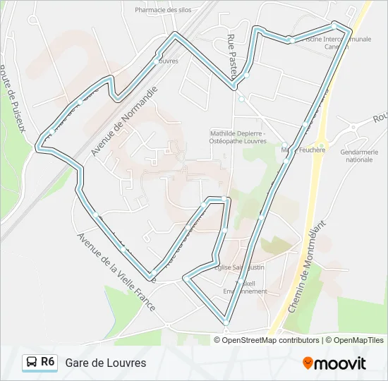 R6 Bus Line Map