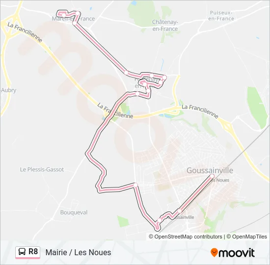 R8 Bus Line Map