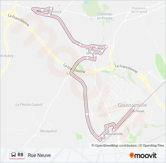 R8 Bus Line Map