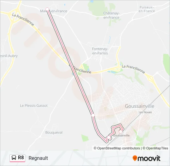 R8 Bus Line Map