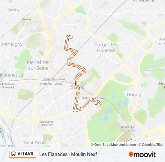 Plan de la ligne VITAVIL de bus