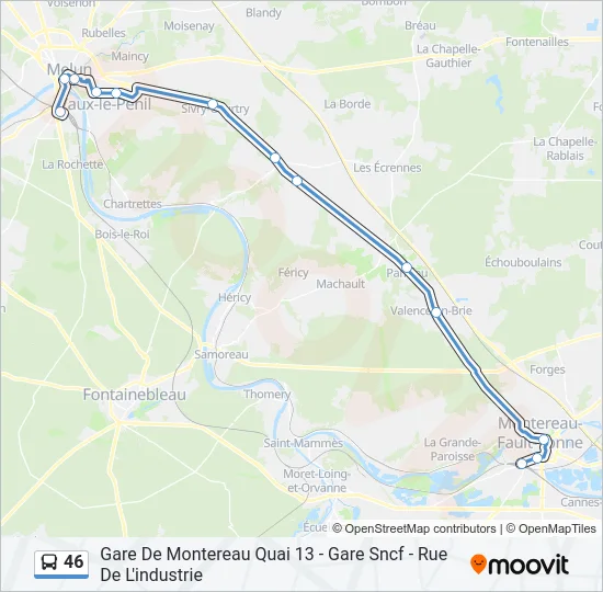 46 Bus Line Map