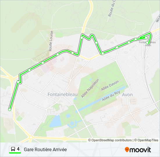 Plan de la ligne 4 de bus