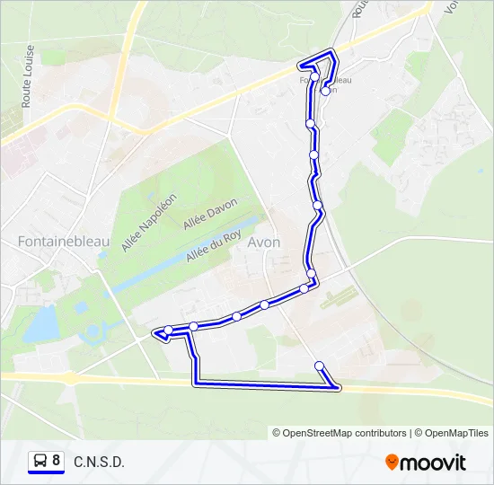 8 Bus Line Map