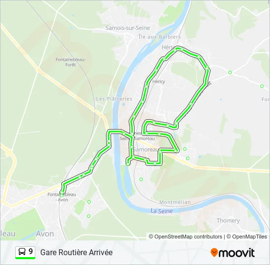 9 Bus Line Map