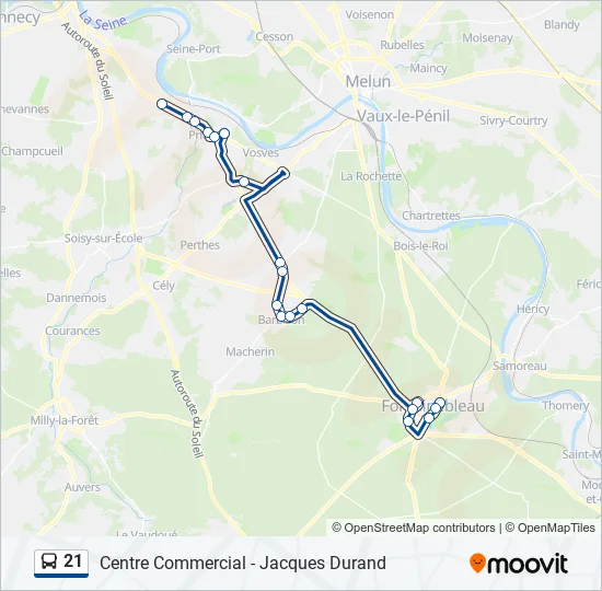 21 Bus Line Map
