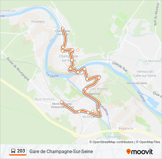 203 Bus Line Map