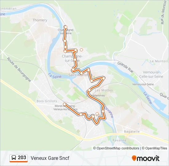 203 Bus Line Map