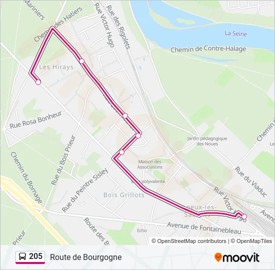 205 Bus Line Map