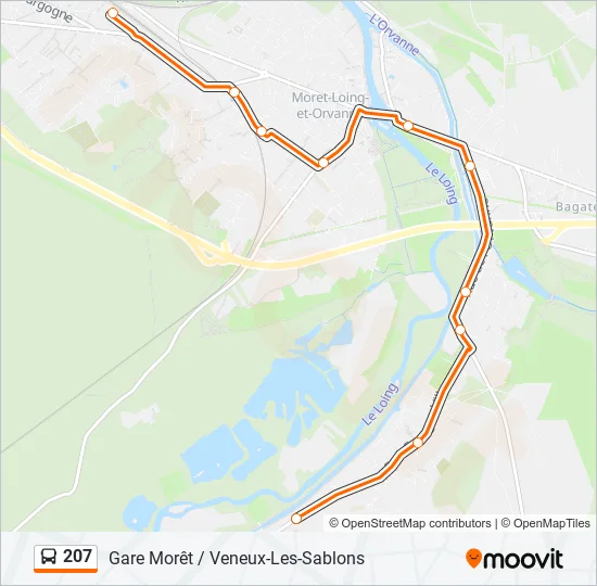 207 Bus Line Map