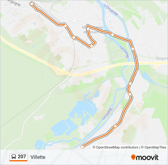 207 Bus Line Map