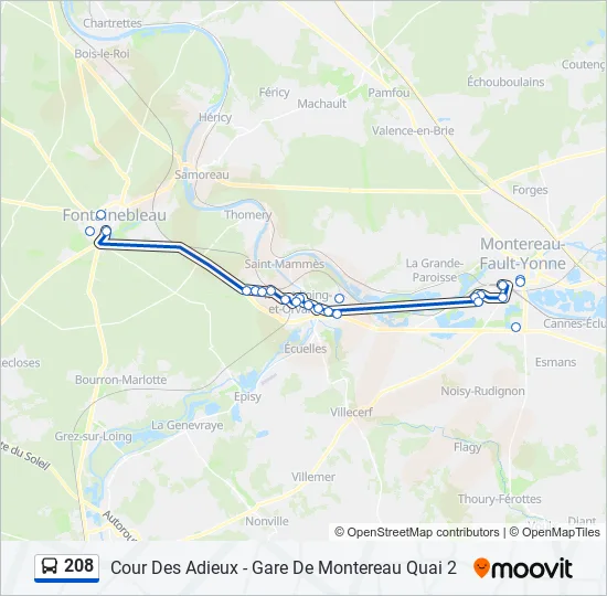 208 Bus Line Map