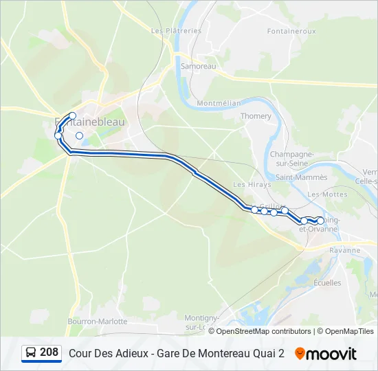 208 Bus Line Map