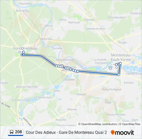 208 Bus Line Map