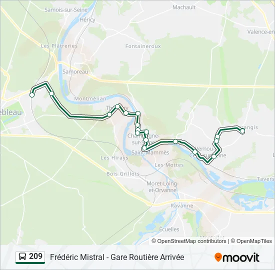 209 Bus Line Map