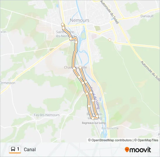 1 Bus Line Map