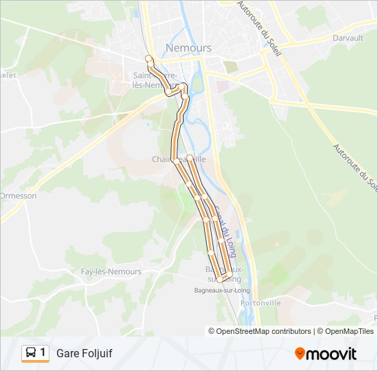 1 Bus Line Map