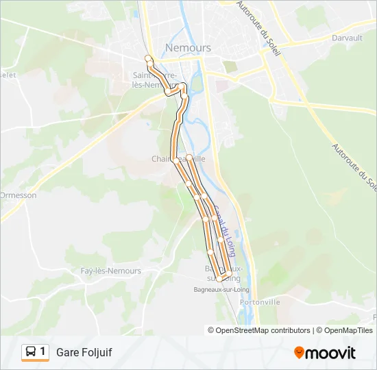 1 Bus Line Map