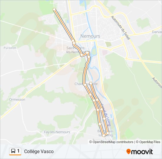 1 Bus Line Map