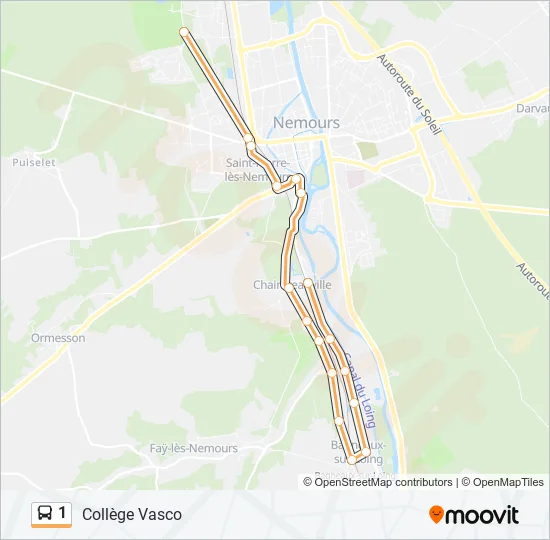 1 Bus Line Map