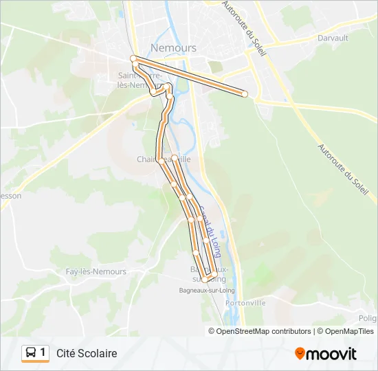 1 Bus Line Map