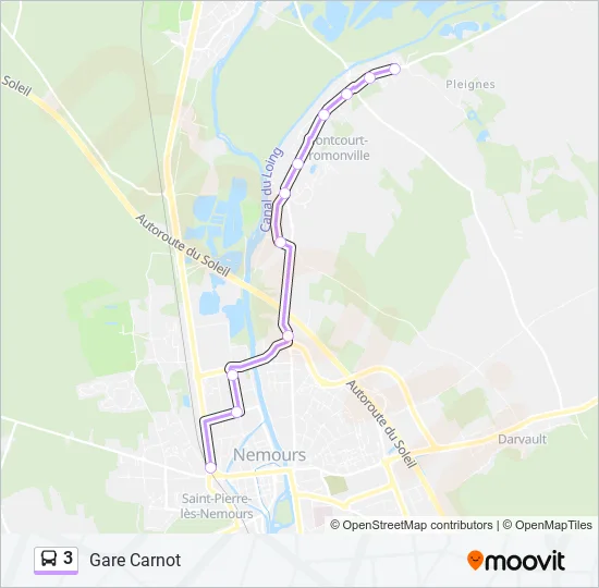 3 Bus Line Map