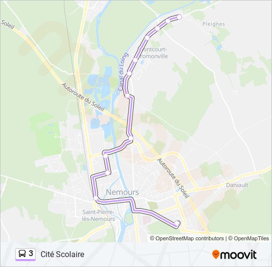 3 Bus Line Map