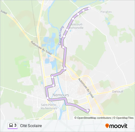 3 Bus Line Map