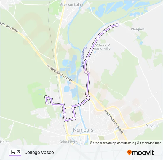 3 Bus Line Map