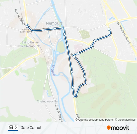 5 Bus Line Map