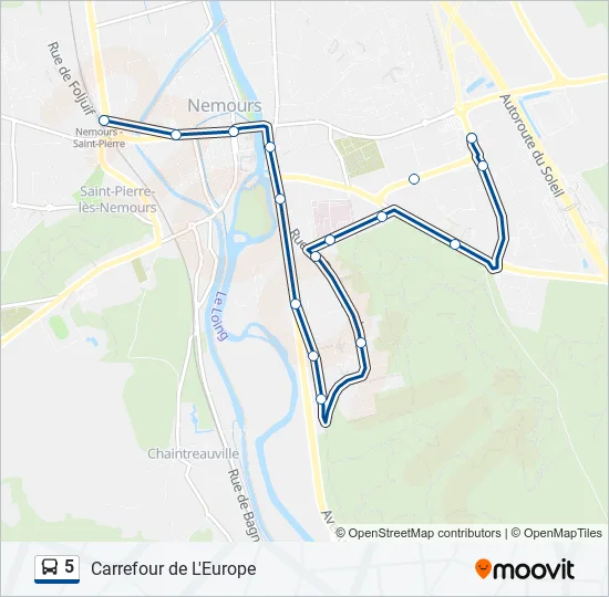 5 Bus Line Map