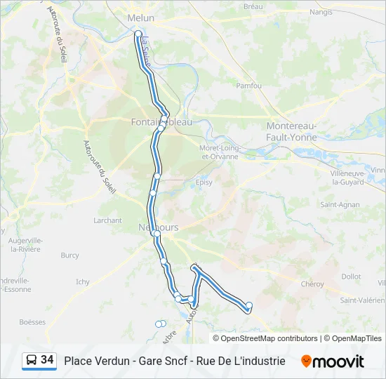 34 Bus Line Map