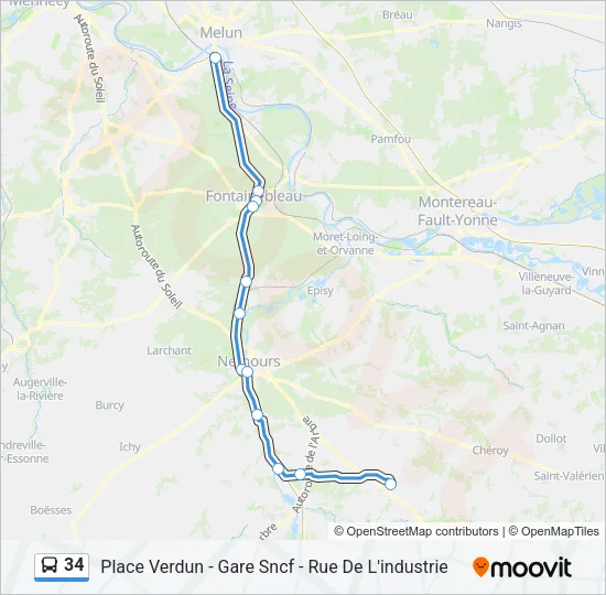 34 Bus Line Map