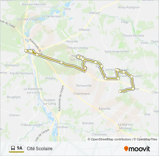 9A Bus Line Map