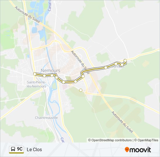9C Bus Line Map