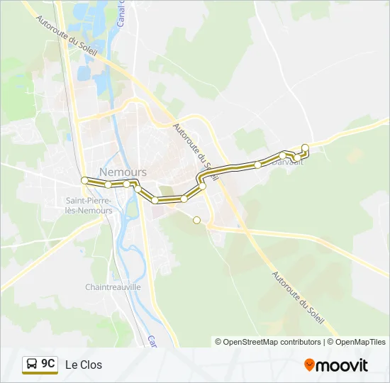 9C Bus Line Map