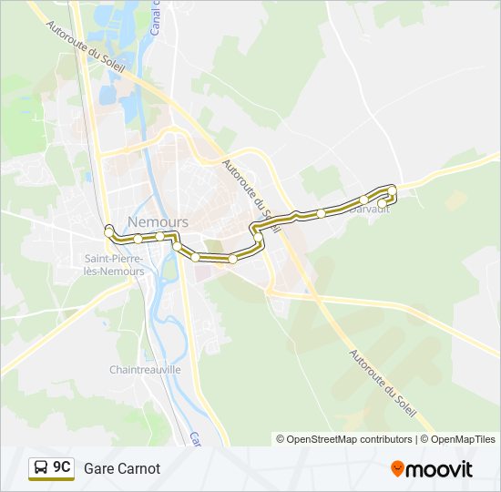 9C Bus Line Map