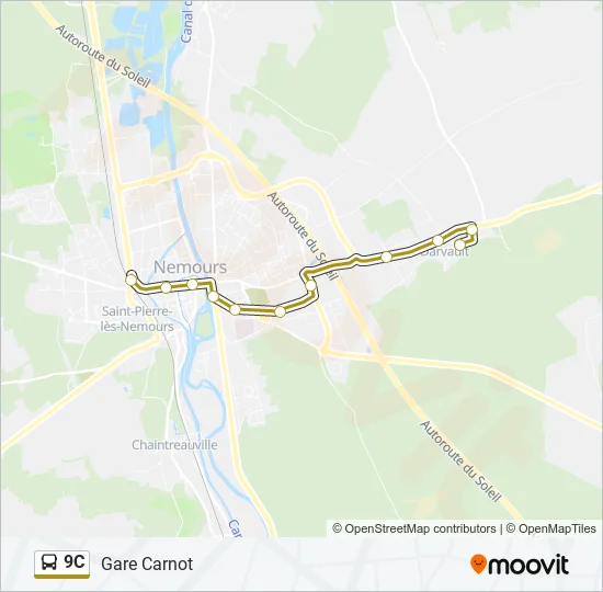 9C Bus Line Map