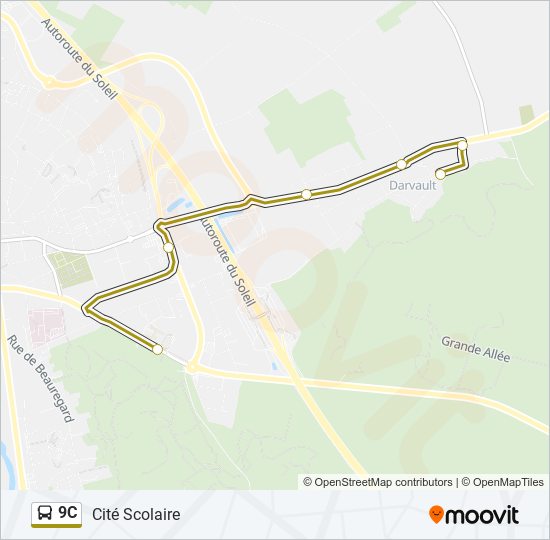 9C Bus Line Map
