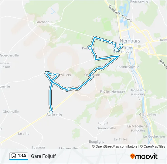 13A Bus Line Map