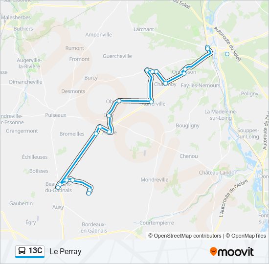 13C Bus Line Map