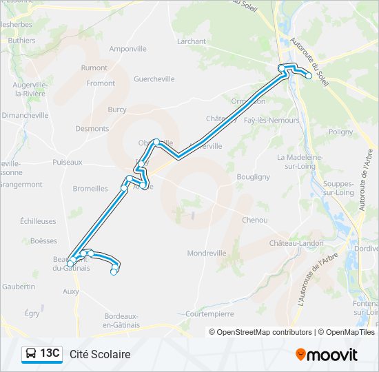 13C Bus Line Map