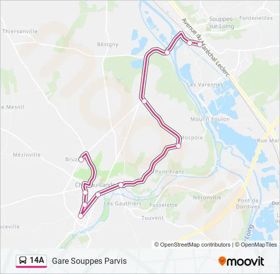 14A Bus Line Map