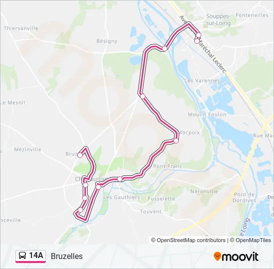 14A Bus Line Map