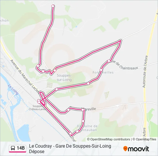 14B Bus Line Map